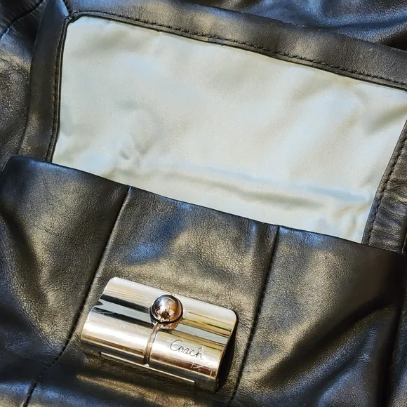 Coach Purse Black Leather Large Kristin Hobo Handbag #14769 Tote Size 17" Slouch - Picture 3 of 13